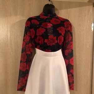 Floral, Mesh Bodysuit